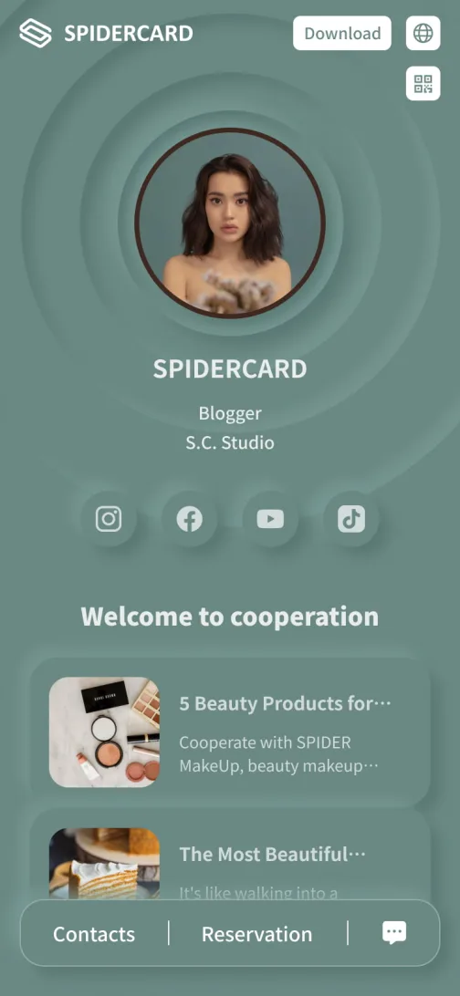 Social leader - digital business card template for content creators