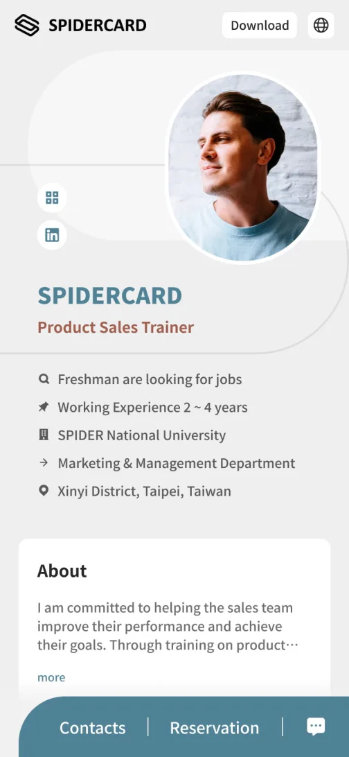 Pro Resume (White) - personal résumé style digital business card template