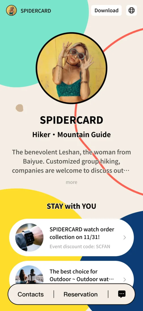 Distinctive Vibes - digital business card template with personal style
