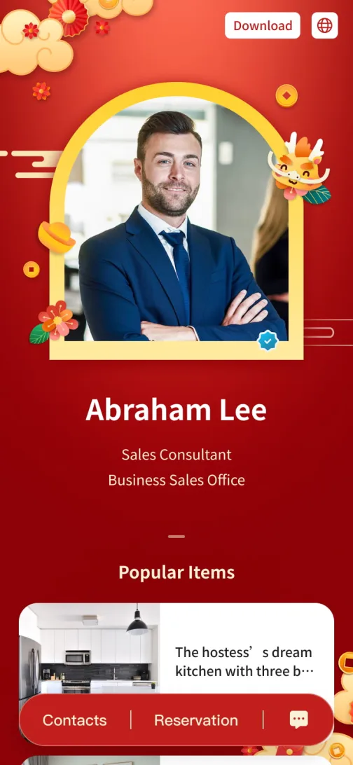 Great favour - Lunar New Year themed digital business card template