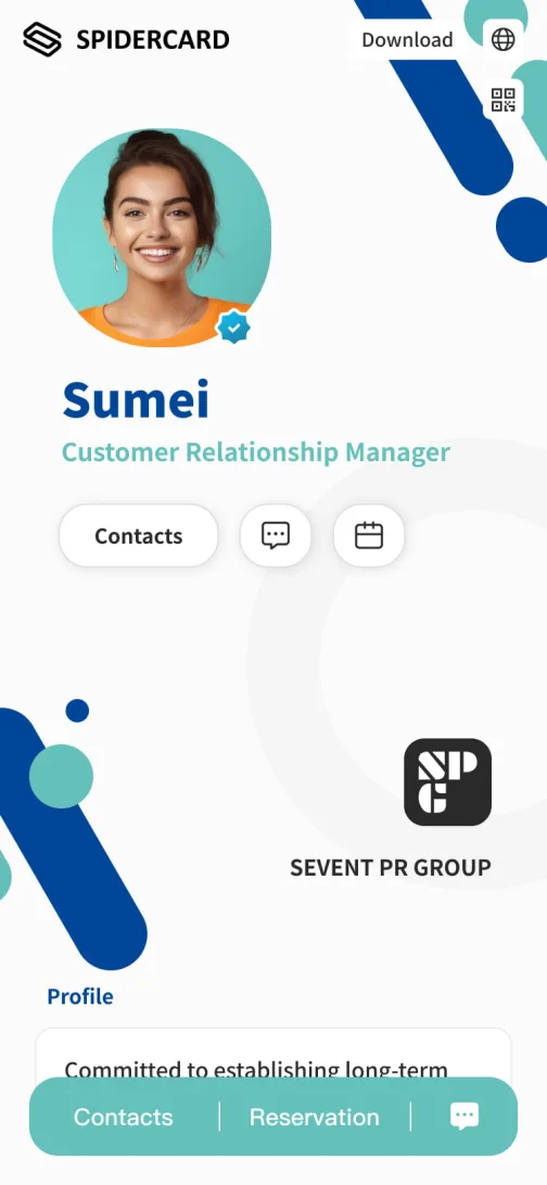 Business Vitality - digital business card template for business development staff