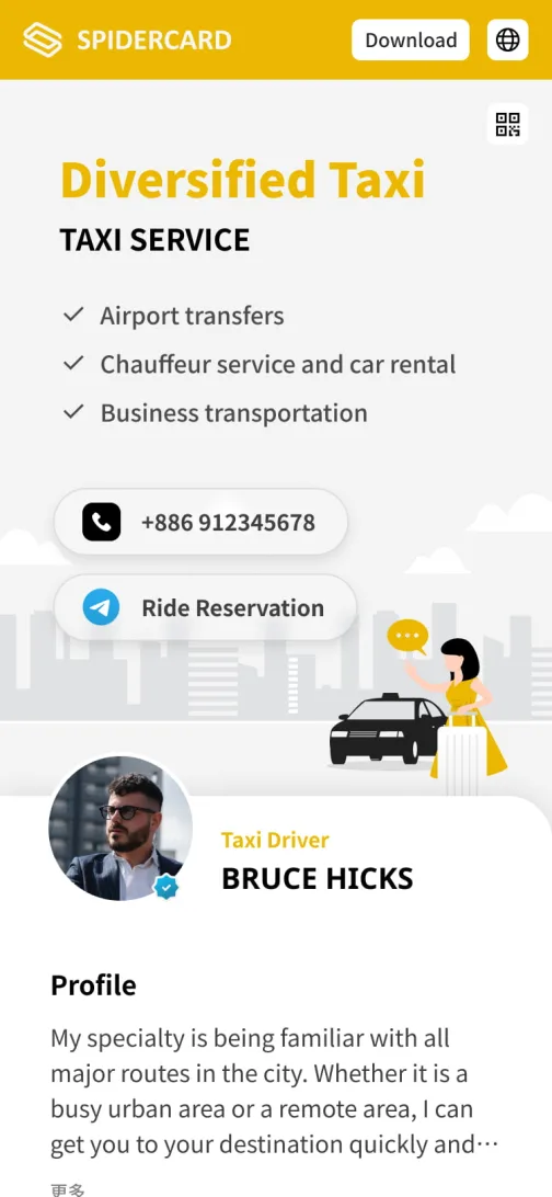 Pro drivers - digital business card template for drivers & transport services