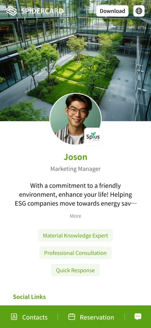 Green Vision - ESG & sustainability themed digital business card template