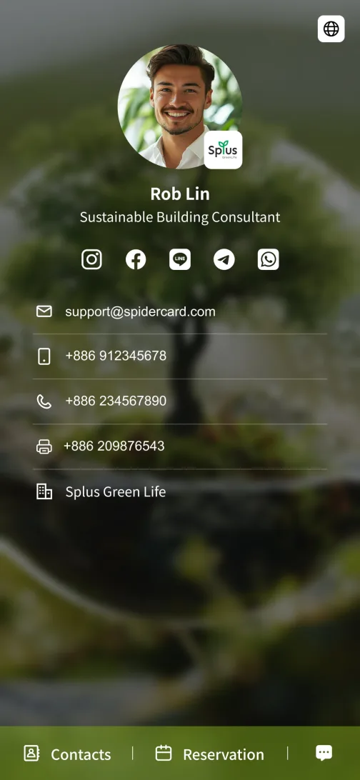 GreenLink - digital business card template for the green energy industry